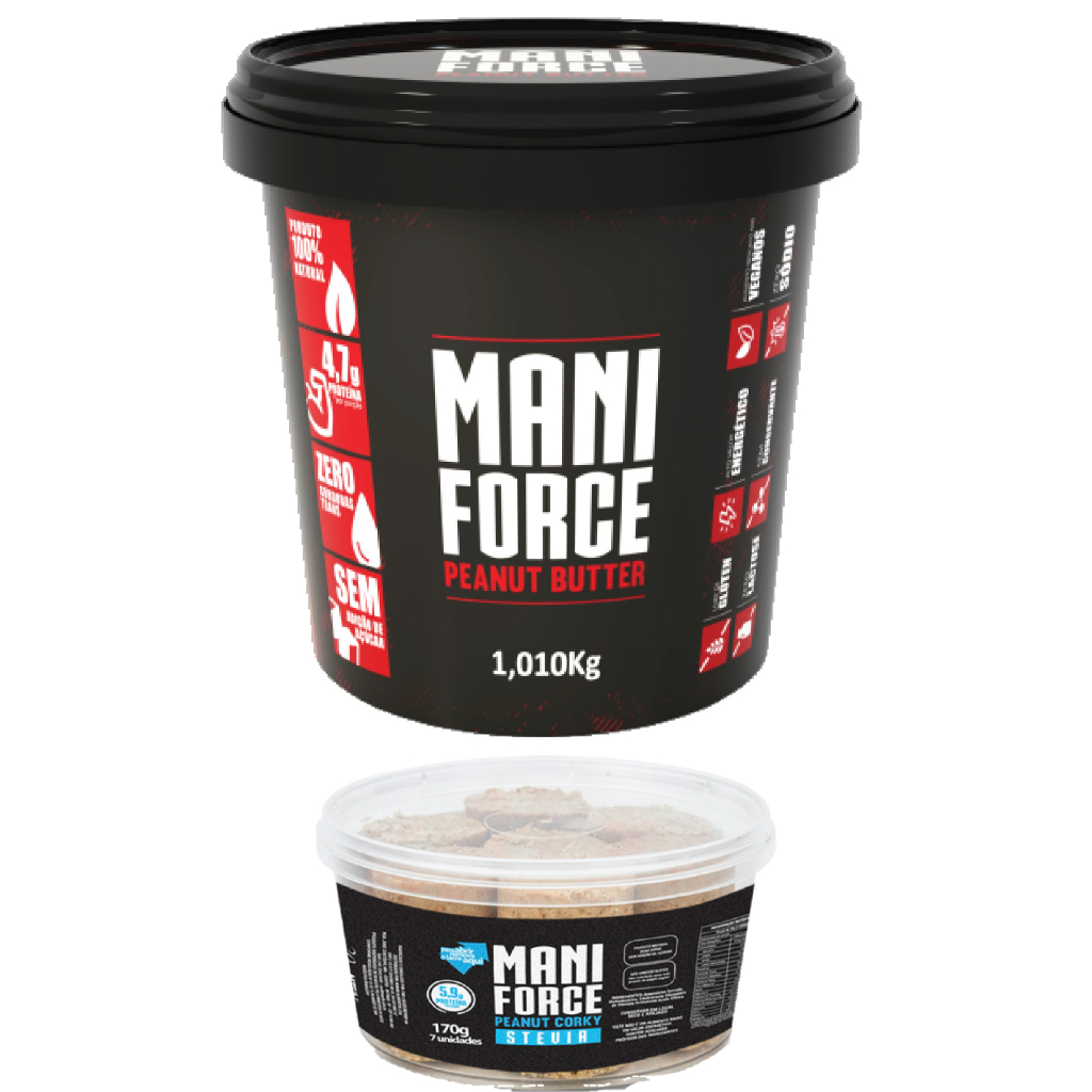 Kit Pasta de Amendoim Integral Sabores + Paçoca Rolha Zero Açúcar Maniforce em Oferta na Shopee