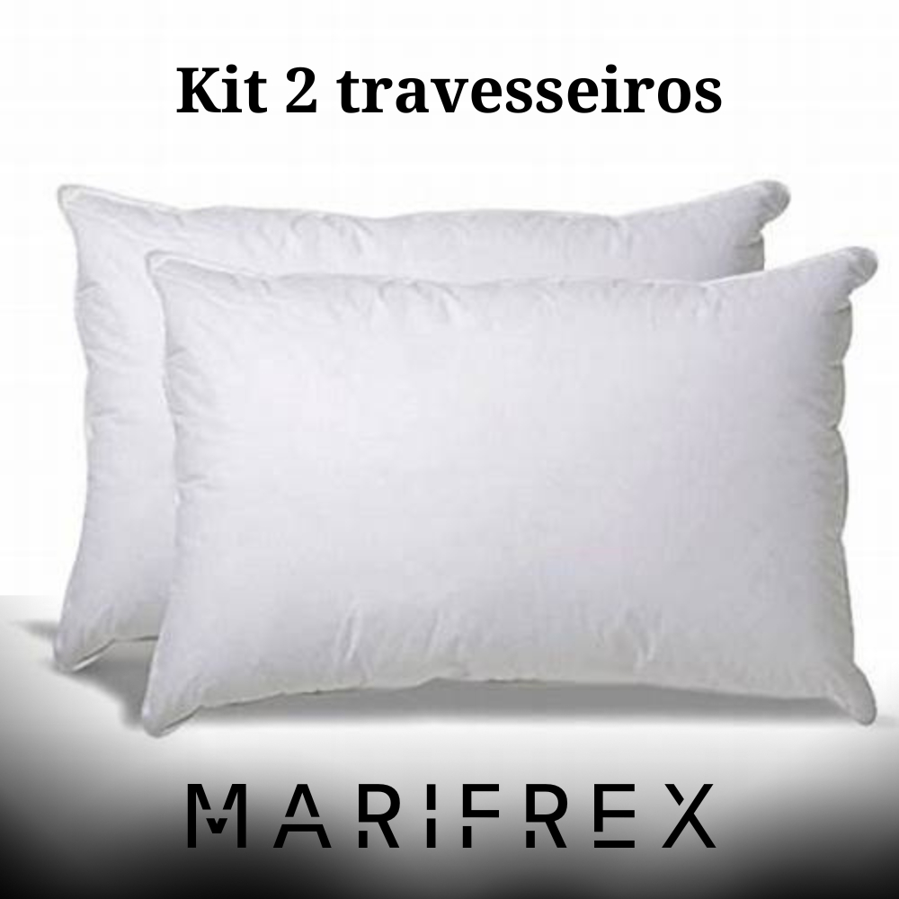 Kit Com 2 Travesseiro Fibra Mista 65cm x 45cm