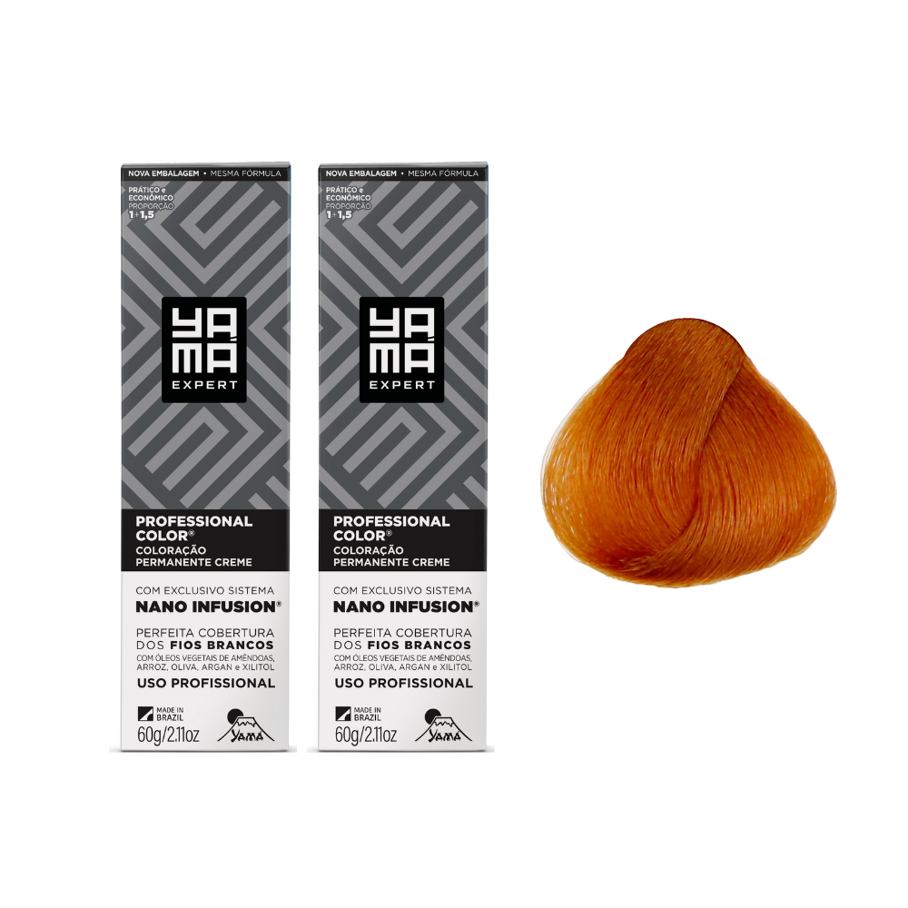 Kit C/2 Coloração Nano 8.4 Louro Claro Acobreado Yamá em Oferta na Shopee