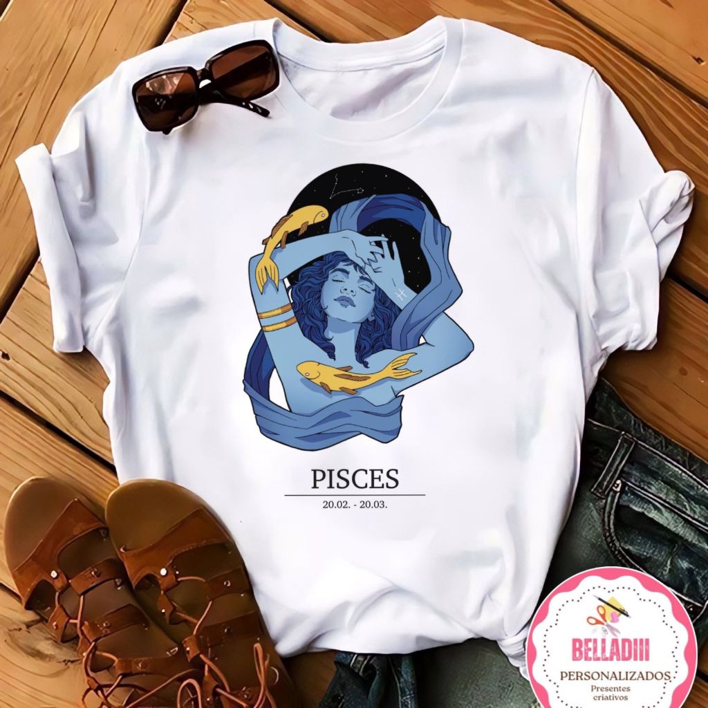 Imagem Camiseta feminina Personalizada Baby Look Estampa SIGNOS 49AO60