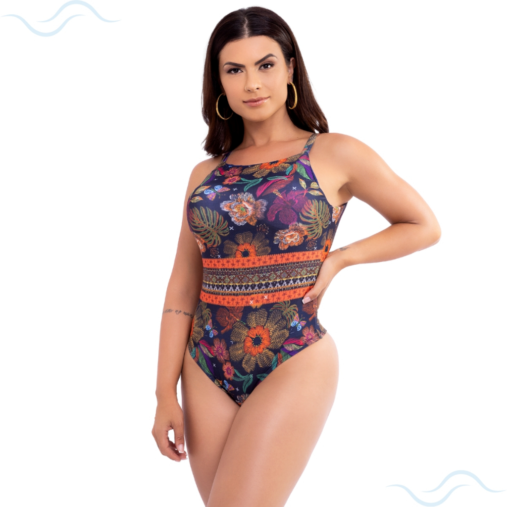 Maiô Body Fio Dental Duplo Cavado Nas Costas Com Bojo Fixo Feminino Tendência Praia Piscina Casual