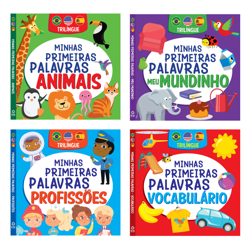 Coleção Minhas Primeiras Palavras - Trílingue - Kit com 4 Livros em Oferta na Shopee