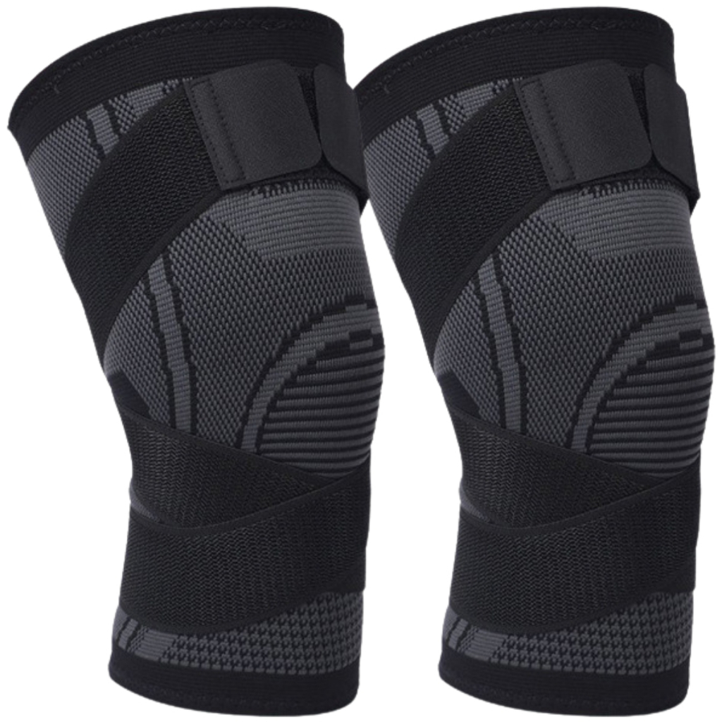 KIT 2 JOELHEIRAS DE COMPRESSÃO AJUSTÁVEL COM FAIXA em Oferta na Shopee