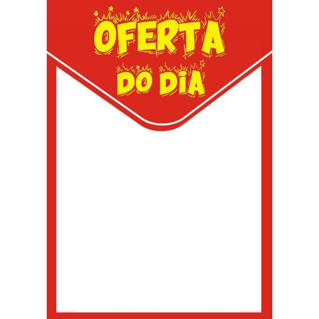 ADESIVO PLACA AVISO SINALIZAÇÃO ATENÇÃO OFERTA DO DIA 15X21 CM OU 21X30CM VERMELHO AUTO COLANTE AMBIENTE INTERNO E EXTERNO FACIL APLICAÇÃO