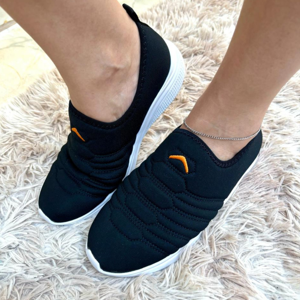 Tênis Meia Feminino Estilo Flexível Calce Fácil Leve