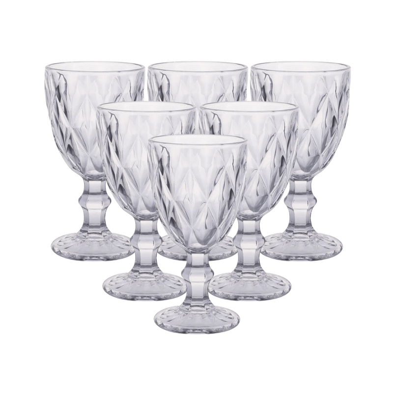 Jogo Taças Vidro Diamond Bico de Jaca Transparente 330ml em Oferta na Shopee