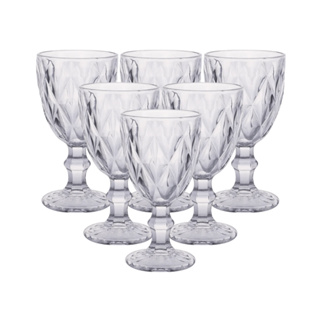 Jogo Taças Vidro Diamond Bico de Jaca Transparente 330ml em Oferta na Shopee