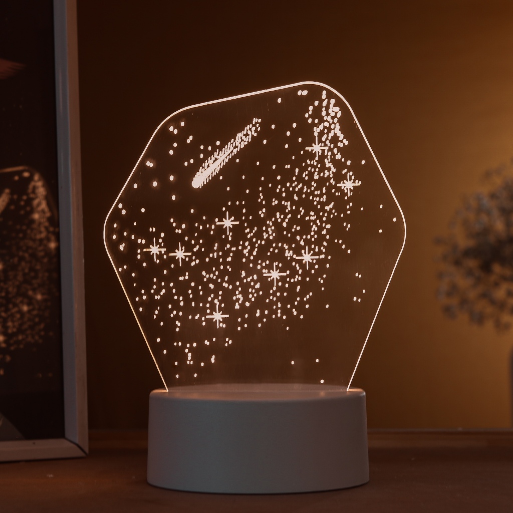 Luminária LED 3D de Mesa / Luz Noturna Presente Criativo / Decoração - constelações, universo, estrela cadente, galáxia