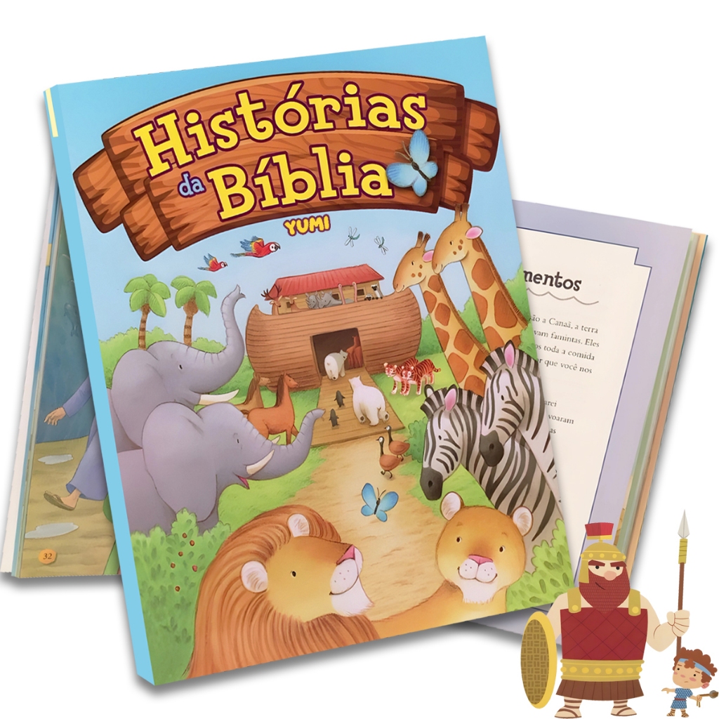 Histórias Bíblicas Livro Infantil Histórias Da Bíblia Ilustradas Do Antigo E Novo Testamento Edição Grande em Oferta na Shopee