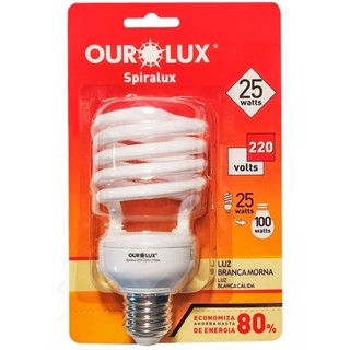 Lampada Fluorescente Espiral 25W 220V E27 2700K Luz Amarela