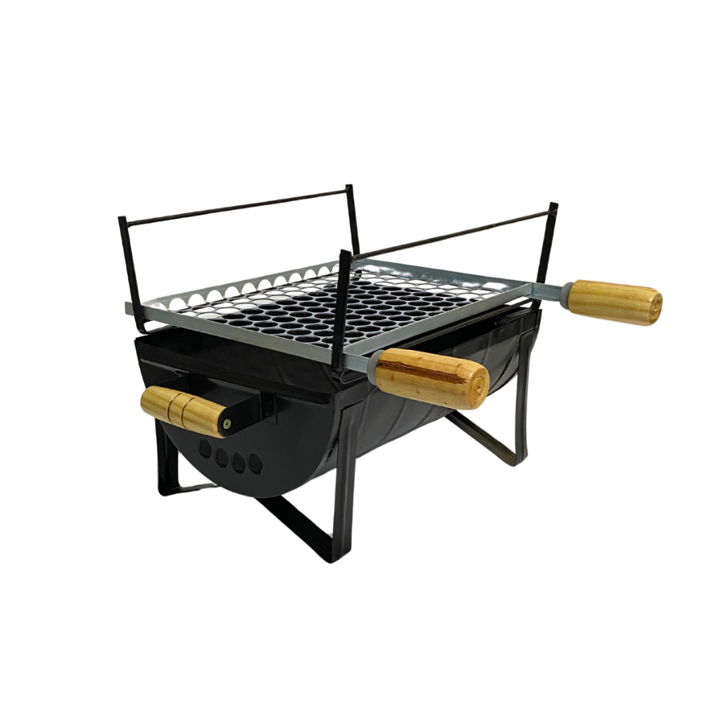 Churrasqueira Pequena Porquinho A Carvão De Mesa Portátil Churrasco Com Regulagem Grelha Tela Moeda