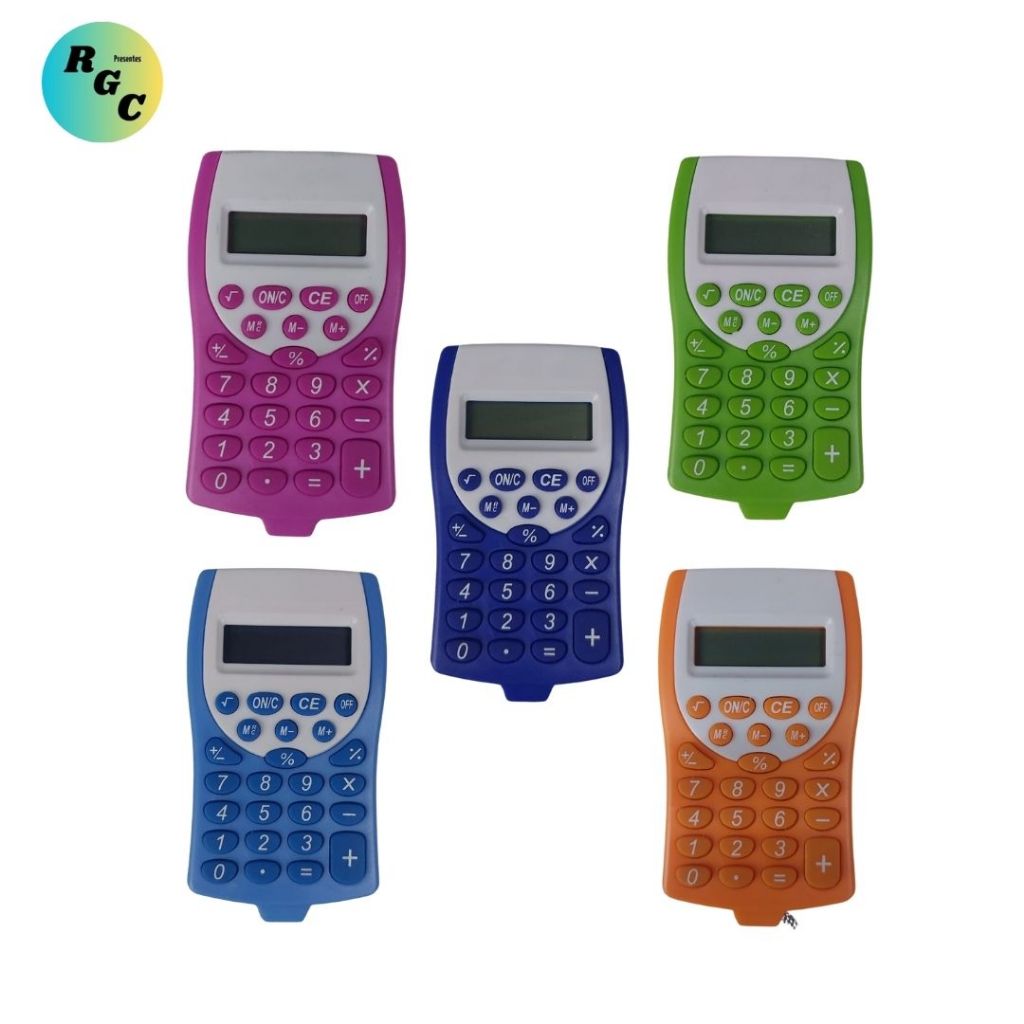 Calculadora de bolso KK-1660 com 8 dígitos e com cordão
