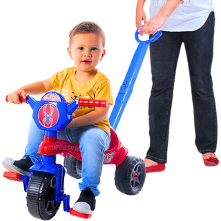 Kit Carrinho de passeio infantil andador bebe criança didatico de empurrar com pedal haste removivel