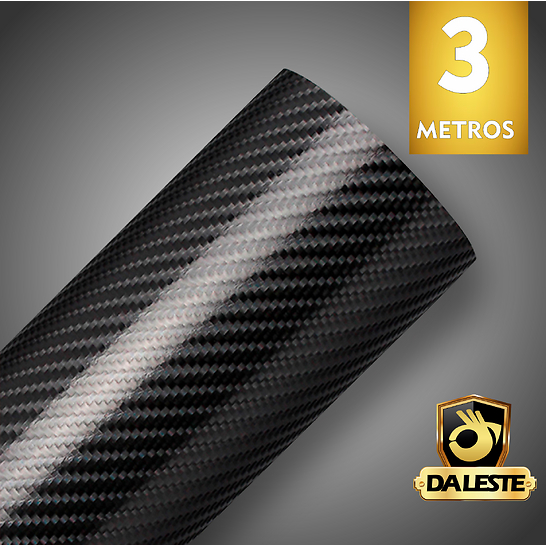 Adesivo Automotivo 3m x 60cm Fibra De Carbono para Teto e Capo + Espátula para aplicação