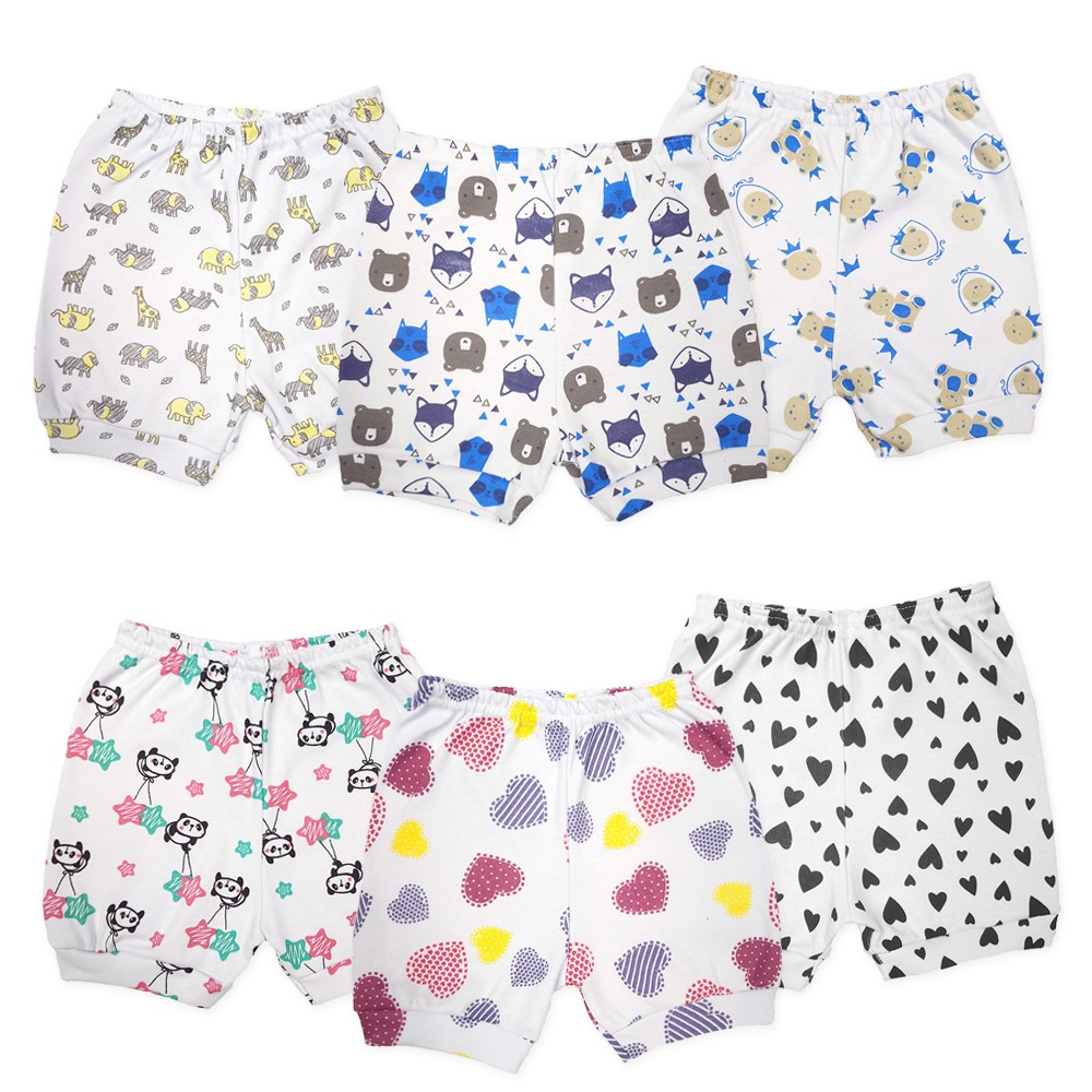 Roupa De Bebê 1x Peça Shorts Estampado Algodão Menino Menina