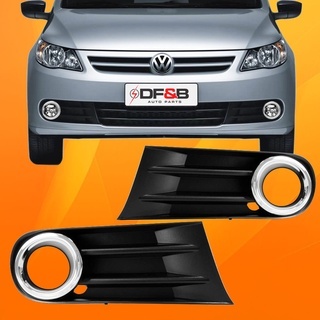 Grade Moldura Farol Milha Gol Voyage G5 Com furo Cromado