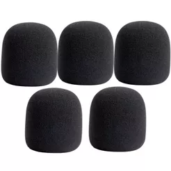 Kit 5 Espumas Protetora Universal Para Microfone - Condensador Pop - Modelo SM58 - Com e Sem Fio - PRETAS
