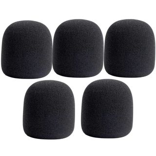Kit 5 Espumas Protetora Universal Para Microfone - Condensador Pop - Modelo SM58 - Com e Sem Fio - PRETAS