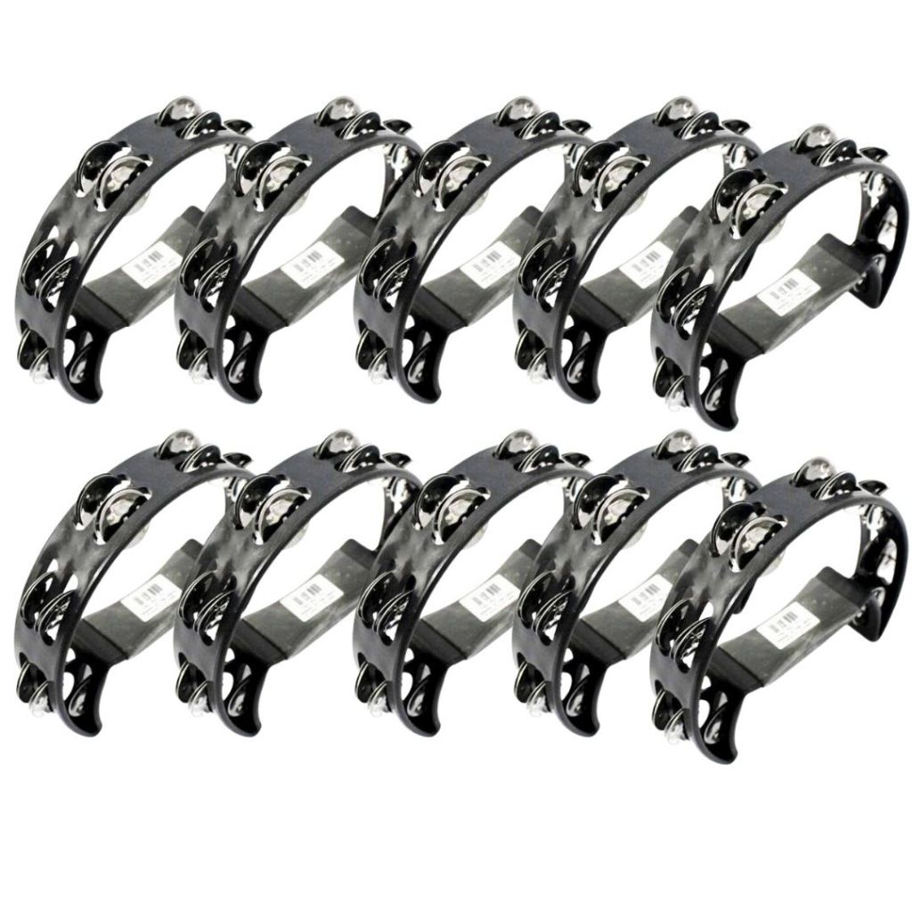 Kit 10 Pandeirola Pandeiro Meia Lua -Pro Fire - Preto