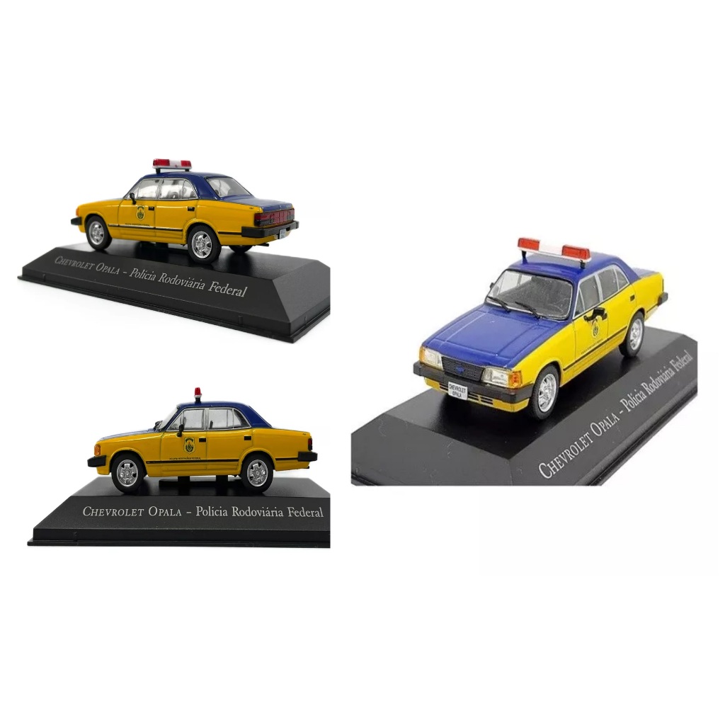 MINIATURA - ESCALA 1:43 - VEÍCULOS DE SERVIÇO DO BRASIL - OPALA POLÍCIA RODOVIÁRIA FEDERAL