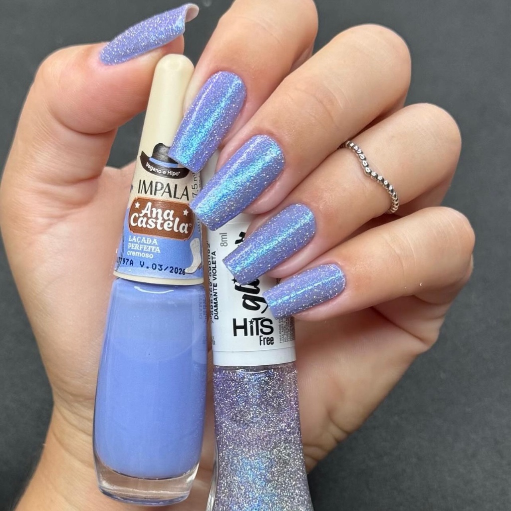 Kit 2 Esmalte Impala Ana Castela Laçada Perfeita e Hits Diamante Refletivo Violeta