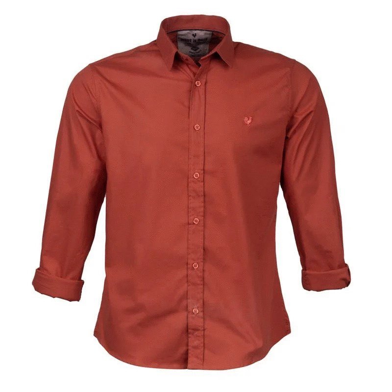 Camisa Masculina Lisa Ml Marsala S/ Bolso 170 - Made In Mato PROMOÇÃO