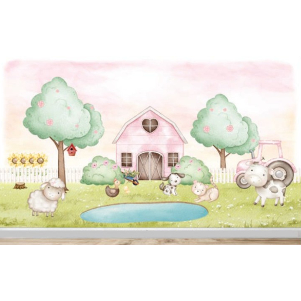 Papel de parede fazendinha dona rosa