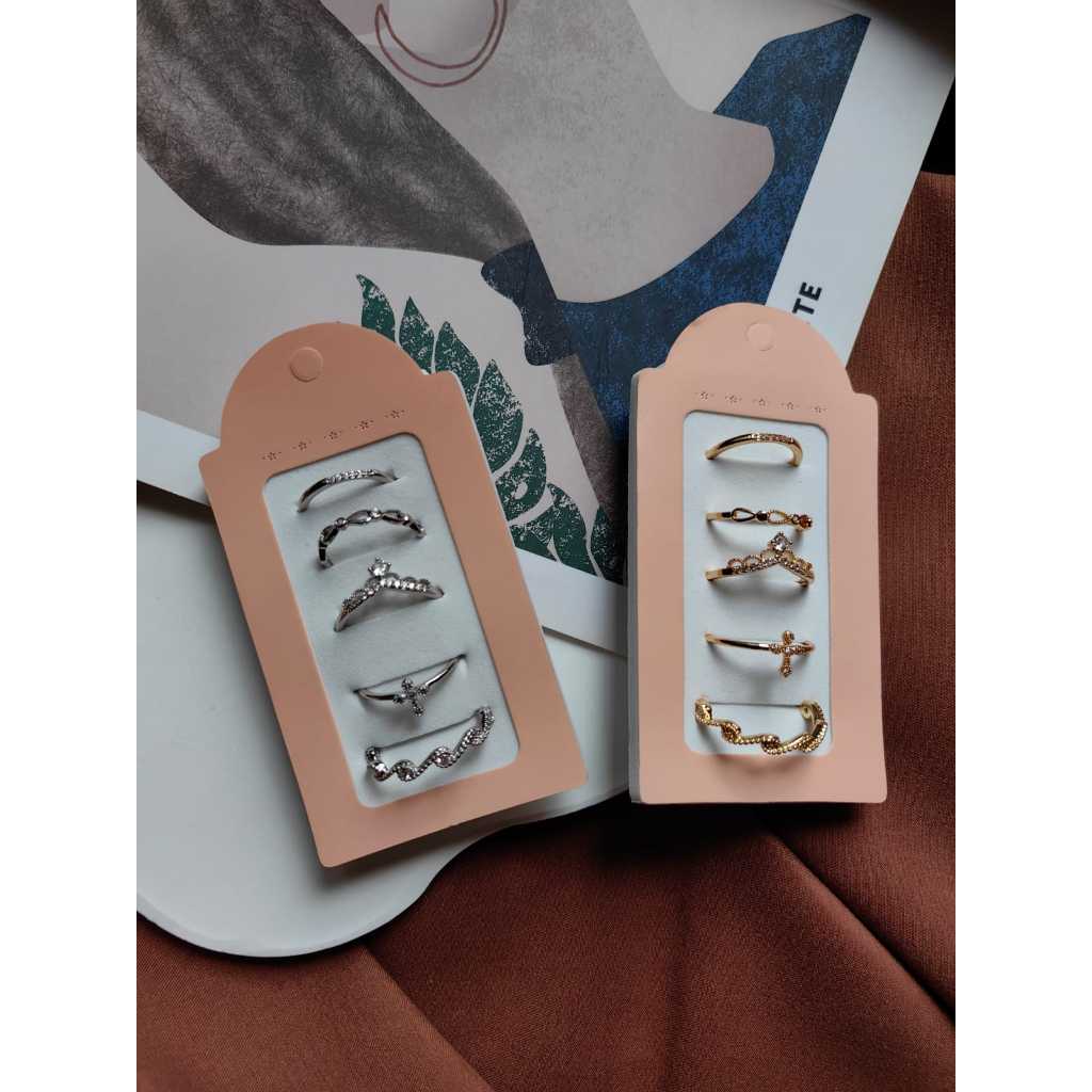 Kit 5pçs/Conjunto Anel de Articulação de Dedo Latão com Zircônia Feminino para Presente Varios Números