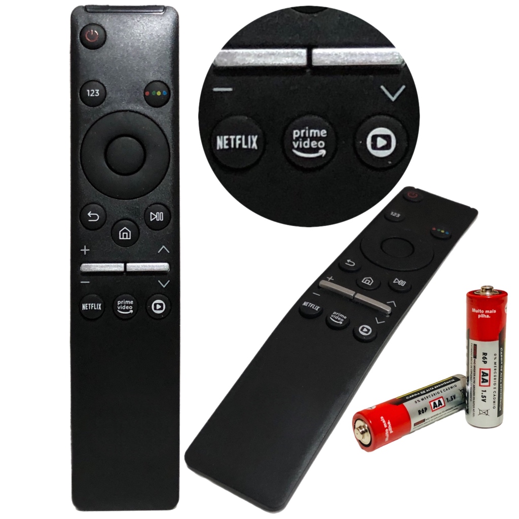 Controle Remoto Para Smart Tv Samsung 4k C/ Teclas Netflix Prime Video Globoplay