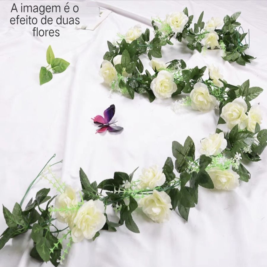 2 pcs 1.5metro de flores artificiais guirlandas, trepadeira floral pendurada para decoração de parede de jardim de festa