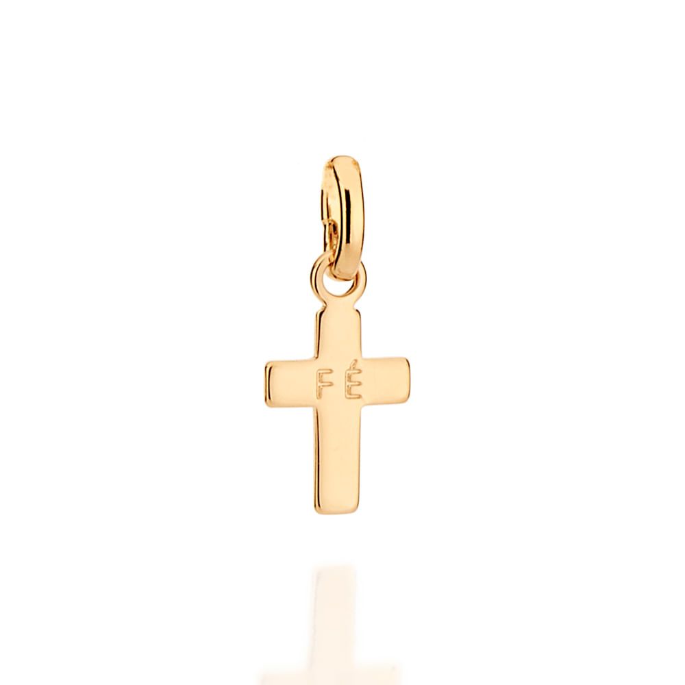 Pingente Rommanel Cruz Escrito FÉ Crucifixo mini 1,5 cm 542657 em Oferta na Shopee