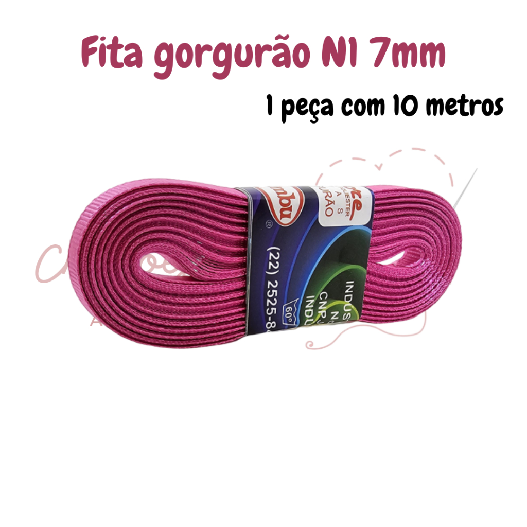 Fita Gorgurão Sinimbu N1(7mm) peça 10 metros - Ref: 1354/07