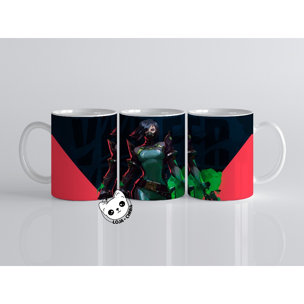 Caneca Valorant Agente Viper Jogo Gamer PC Shooter Game Personagem Xicara Personalizada  Cerâmica Importada
