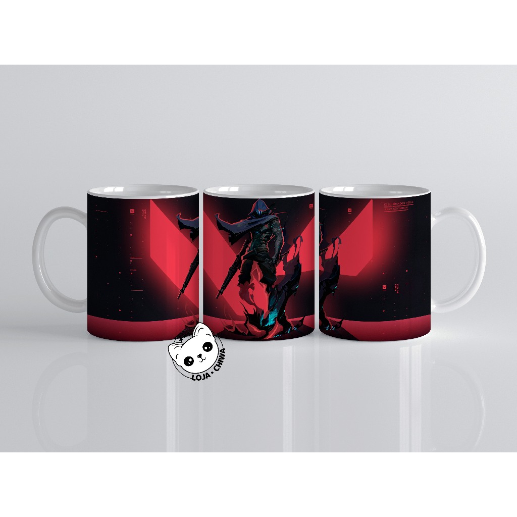 Caneca Personalizada Valorant Agente Omen Jogo Gamer PC Shooter Game Personagem Xicara Cerâmica Importada