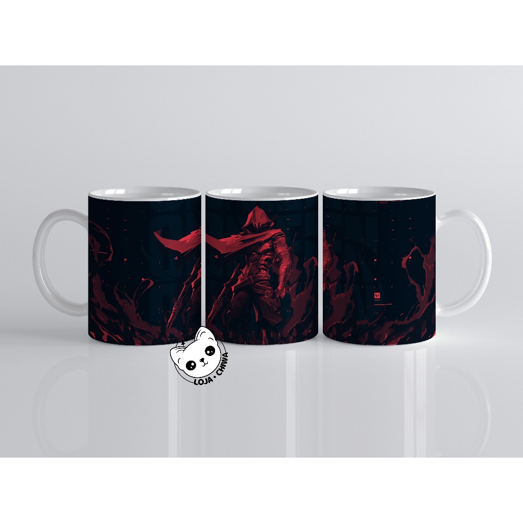 Caneca Personalizada Valorant Agente Omen Jogo Gamer PC Shooter Game Personagem Xicara 1 Cerâmica Importada