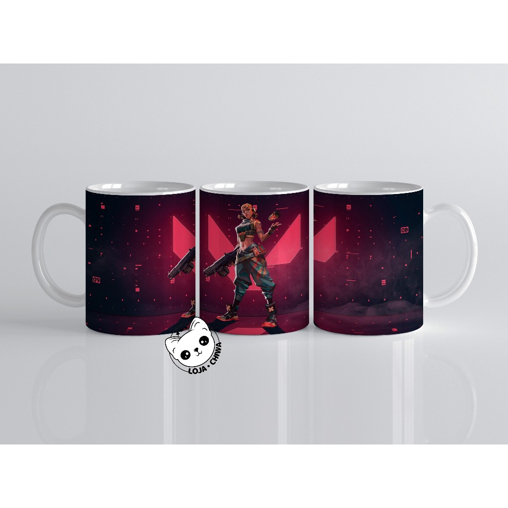 Caneca Personalizada Valorant Agente Raze Jogo Gamer PC Shooter Game Personagem Xicara Cerâmica Importada