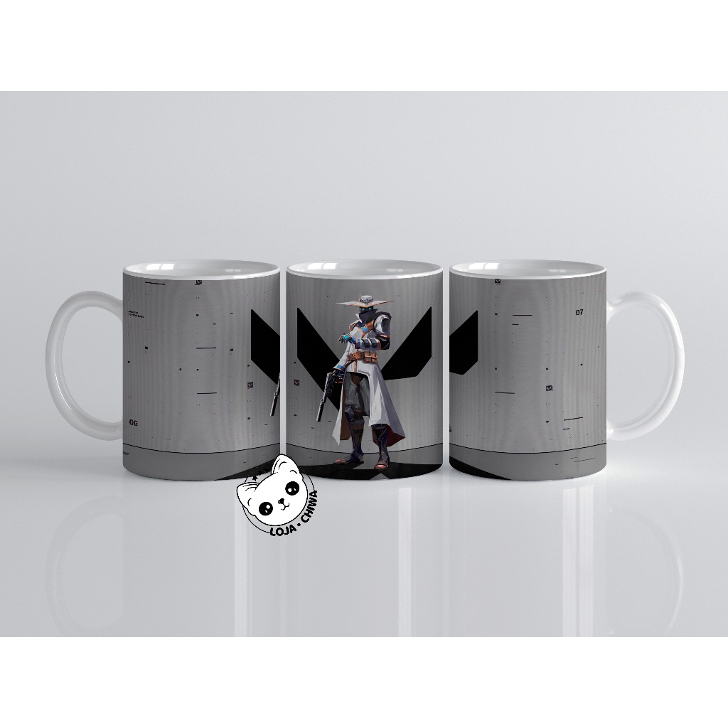 Caneca Personalizada Valorant Agente Cypher Jogo Gamer PC Shooter Game Personagem Xicara Cerâmica Importada