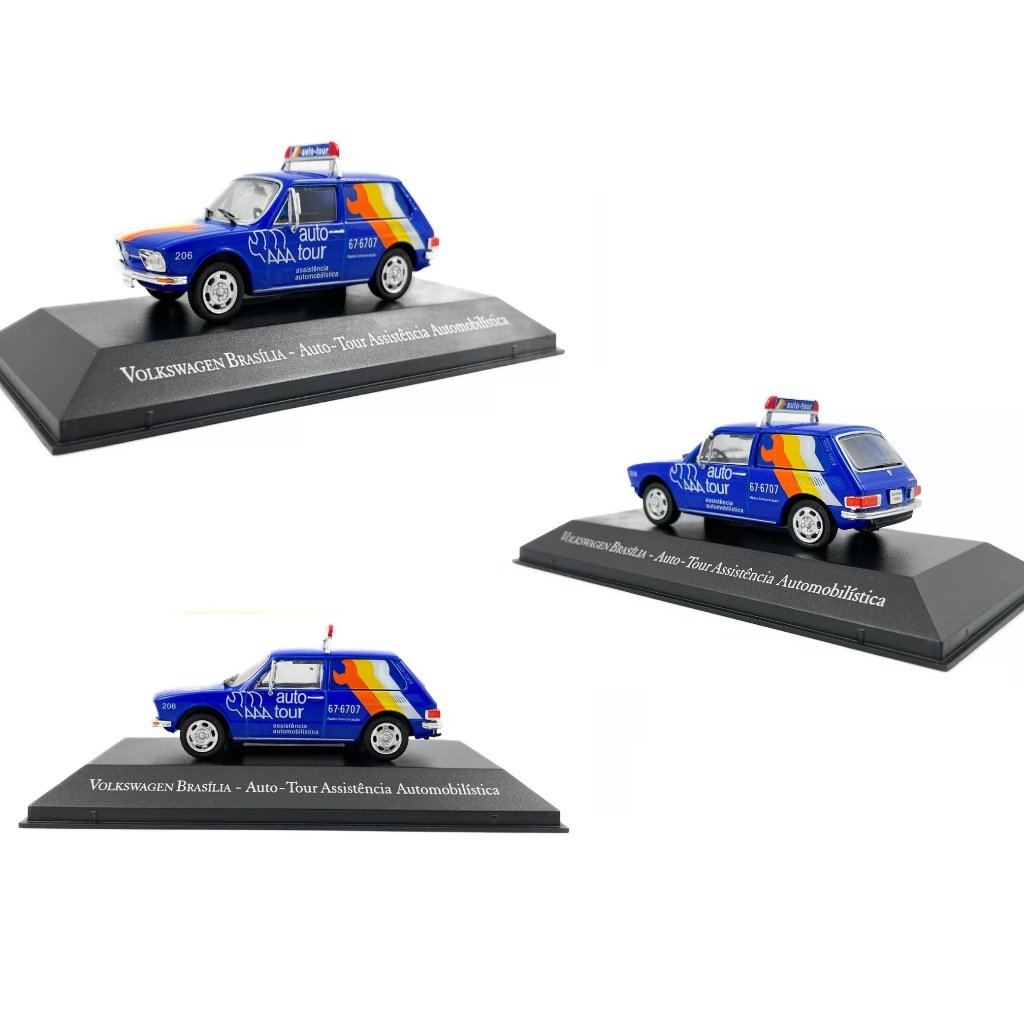 MINIATURA - ESCALA 1:43 - VEÍCULOS DE SERVIÇO DO BRASIL - VW BRASÍLIA AUTO-TOUR ASSISTÊNCIA AUTOMOBILÍSTICA