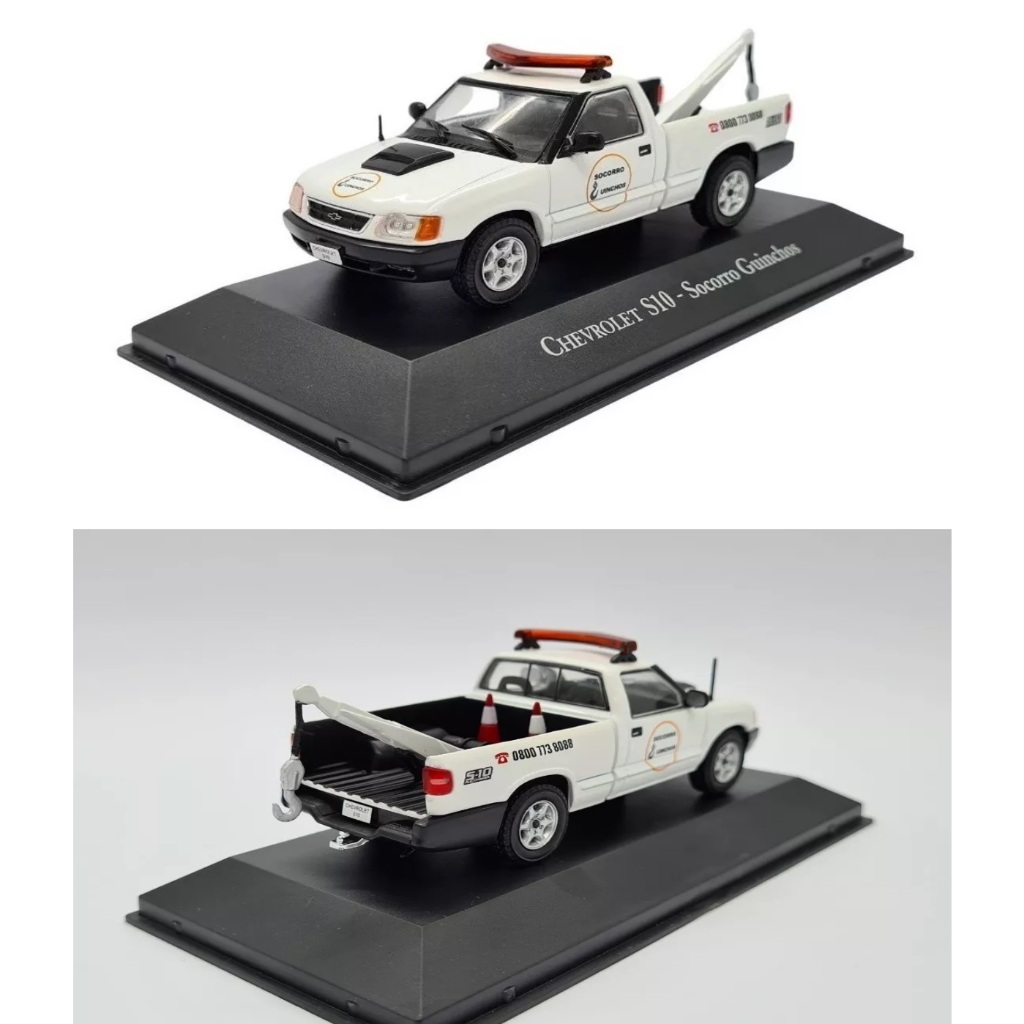MINIATURA - ESCALA 1:43 - VEÍCULOS DE SERVIÇO DO BRASIL - CHEVROLET S10 SERVIÇO DE GUINCHO