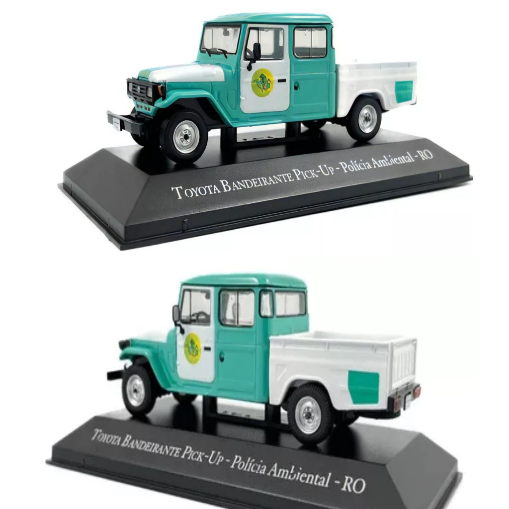 MINIATURA - ESCALA 1:43 - VEÍCULOS DE SERVIÇO DO BRASIL - TOYOTA BANDEIRANTE PICK UP POLÍCIA AMBIENTAL RO