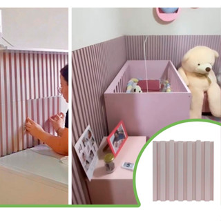 Kit 4m² Painel Ripado Nude Rosê 30x30 - 44 peças | Anti-impacto | Autocolante