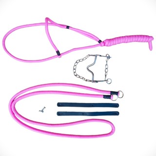 Kit Cabresto Para Cavalo De Regulagem Rosa + Rédea Para Cavalo Rosa Oferta em Oferta na Shopee