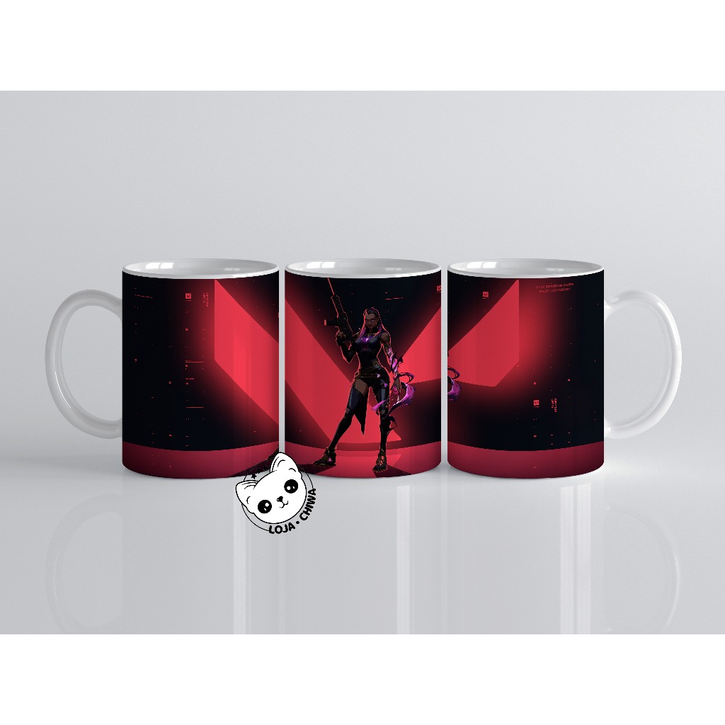 Caneca Personalizada Valorant Agente Reyna Jogo Gamer PC Shooter Game Personagem Xicara 1 Cerâmica Importada
