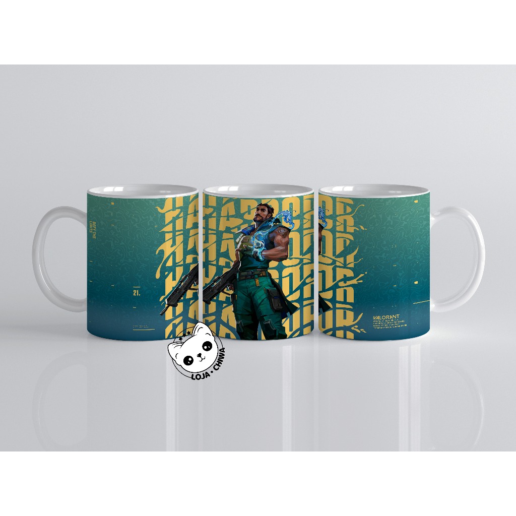 Caneca Personalizada Valorant Agente Harbor Jogo Gamer PC Shooter Game Personagem Xicara 1 Cerâmica Importada