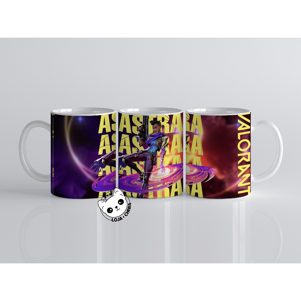 Caneca Personalizada Valorant Agente Astra Jogo Gamer PC Shooter Game Personagem Xicara Cerâmica Importada
