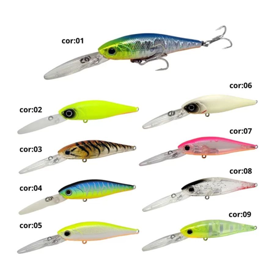 Isca Artificial Yara Deep Shad Meia Água 6,5cm 6,2g Cor 58 - Tigrada Transparente