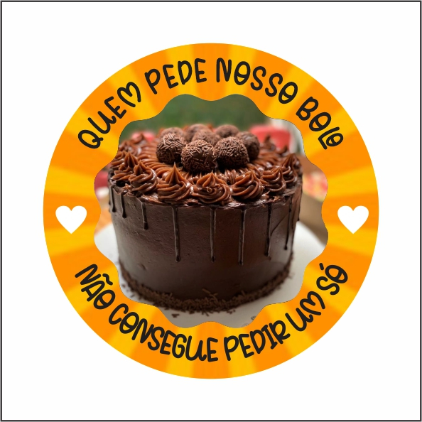 100 Adesivo Glossy - 4x4cm - Bolo - Adesivo Resistente a Água