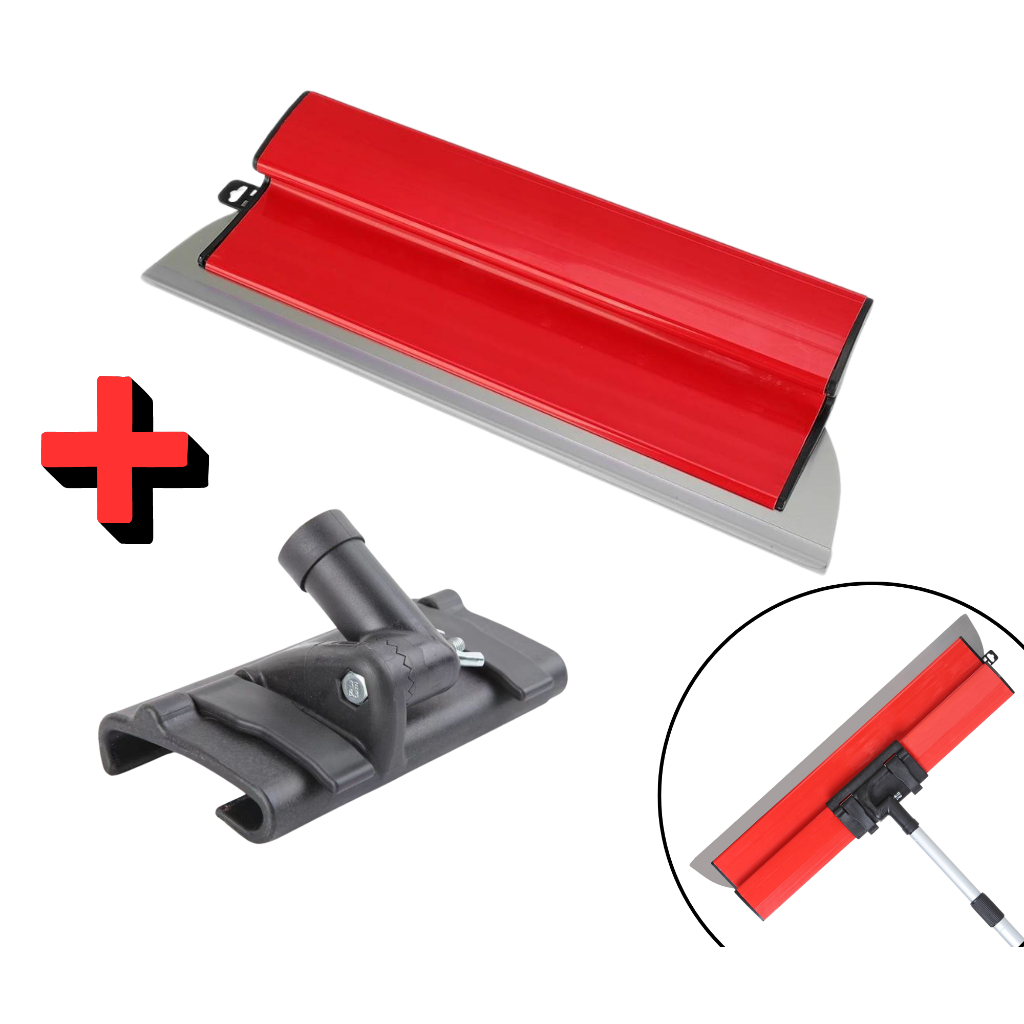 Desempenadeira Espátula Em Aço Inox Tipo Berox 60cm com Suporte para Cabo Prolongador
