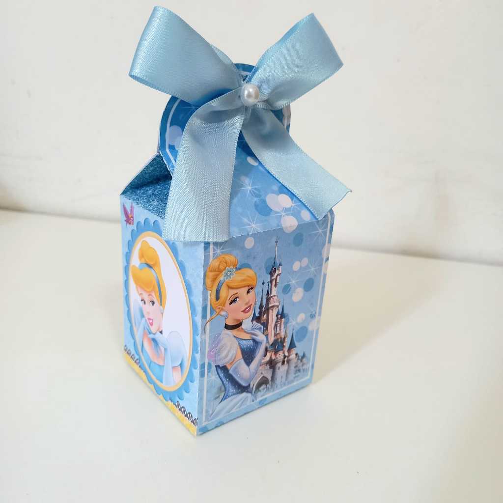 Caixa Milk Cinderela Personalizados Lembrancinhas Caixinhas Mimos para Festa