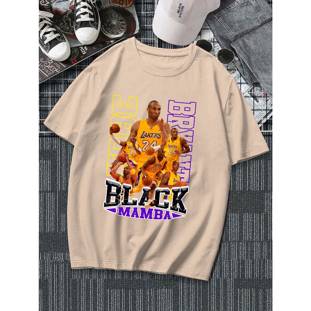 Camiseta Estampada Bryant Basquete Básicas 100% Algodão Vintage Unissex Bootleg
